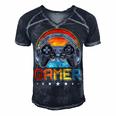 Gamer Video Gamer Gaming V2 Men's Short Sleeve V-neck 3D Print Retro Tshirt Navy Blue
