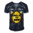 Gender Reveal He Or She Uncle To Bee Men's Short Sleeve V-neck 3D Print Retro Tshirt Navy Blue