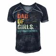 Girl Dad Outnumbered Men Fathers Day Father Of Girls Vintage Men's Short Sleeve V-neck 3D Print Retro Tshirt Navy Blue