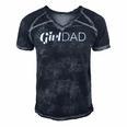 Girl Dad Outnumbered Tee Fathers Day Gift From Wife Daughter Men's Short Sleeve V-neck 3D Print Retro Tshirt Navy Blue