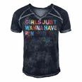 Girls Just Want To Have Fundamental Human Rights Feminist V2 Men's Short Sleeve V-neck 3D Print Retro Tshirt Navy Blue
