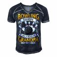 Grandfather Cool Grandad Bowler 416 Bowling Bowler Men's Short Sleeve V-neck 3D Print Retro Tshirt Navy Blue