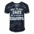 Grandpa Gift Only The Best Dads Get Promoted To Grandpa Men's Short Sleeve V-neck 3D Print Retro Tshirt Navy Blue
