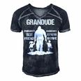 Grandude Grandpa Gift Grandude Best Friend Best Partner In Crime Men's Short Sleeve V-neck 3D Print Retro Tshirt Navy Blue