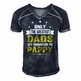 Greatest Dads Get Promoted To Pappy Grandpa Gift For Men Men's Short Sleeve V-neck 3D Print Retro Tshirt Navy Blue