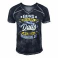 Guns Dont Kill People Dads With Pretty Daughters Do Active Men's Short Sleeve V-neck 3D Print Retro Tshirt Navy Blue