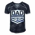 Happy Fathers Day Dad Dedicated And Devoted Men's Short Sleeve V-neck 3D Print Retro Tshirt Navy Blue