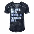 Husband Daddy Protector Provider Hero Fathers Day Daddy Day Men's Short Sleeve V-neck 3D Print Retro Tshirt Navy Blue