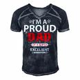 I Am A Proud Papa T-Shirt Fathers Day Gift Men's Short Sleeve V-neck 3D Print Retro Tshirt Navy Blue