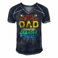 I Have Two Titles Dad And Grandpa Funny Fathers Day Cute Men's Short Sleeve V-neck 3D Print Retro Tshirt Navy Blue