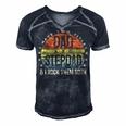 I Have Two Titles Dad And Stepdad Fathers Day Men's Short Sleeve V-neck 3D Print Retro Tshirt Navy Blue