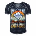 I Keep All My Dad Jokes In A Dad-A-Base Vintage Father Dad Men's Short Sleeve V-neck 3D Print Retro Tshirt Navy Blue