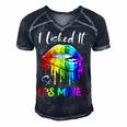 I Licked It So Its Mine Funny Lesbian Gay Pride Lgbt Flag Men's Short Sleeve V-neck 3D Print Retro Tshirt Navy Blue