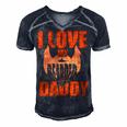 I Love My Bearded Daddy Fathers Day T Shirts Men's Short Sleeve V-neck 3D Print Retro Tshirt Navy Blue