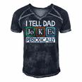 I Tell Dad Jokes Periodically Funny Vintage Fathers Day Men's Short Sleeve V-neck 3D Print Retro Tshirt Navy Blue