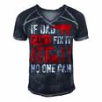 If Dad Cant Fix It No One Can Funny Mechanic & Engineer Men's Short Sleeve V-neck 3D Print Retro Tshirt Navy Blue