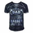 Im A Dad And Barber Funny Fathers Day & 4Th Of July Men's Short Sleeve V-neck 3D Print Retro Tshirt Navy Blue