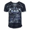 Im A Dad And Day Trader Funny Fathers Day & 4Th Of July Men's Short Sleeve V-neck 3D Print Retro Tshirt Navy Blue