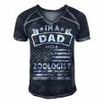 Im A Dad And Zoologist Funny Fathers Day & 4Th Of July Men's Short Sleeve V-neck 3D Print Retro Tshirt Navy Blue