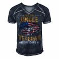 Im A Dad Uncle And A Veteran Fathers Day Fun 4Th Of July Men's Short Sleeve V-neck 3D Print Retro Tshirt Navy Blue
