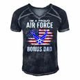 Im A Proud Air Force Bonus Dad With American Flag Veteran Men's Short Sleeve V-neck 3D Print Retro Tshirt Navy Blue