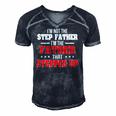 Im Not The Stepfather Im The Father That Stepped Up Dad Men's Short Sleeve V-neck 3D Print Retro Tshirt Navy Blue