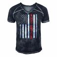 Jeet Kune Do American Flag 4Th Of July Men's Short Sleeve V-neck 3D Print Retro Tshirt Navy Blue