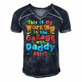 Kids This Is My Working In The Garage With Daddy Mechanic Men's Short Sleeve V-neck 3D Print Retro Tshirt Navy Blue