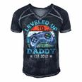 Leveled Up To Daddy 2022 Video Gamer Soon To Be Dad 2022 Men's Short Sleeve V-neck 3D Print Retro Tshirt Navy Blue