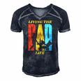 Living The Dad Life Retro Men's Short Sleeve V-neck 3D Print Retro Tshirt Navy Blue