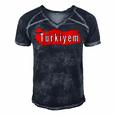 M Turkey Flag Futball Turkish Soccer 9 Shirt Men's Short Sleeve V-neck 3D Print Retro Tshirt Navy Blue