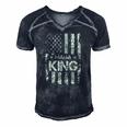 Maga King Make America Great Again Retro American Flag Men's Short Sleeve V-neck 3D Print Retro Tshirt Navy Blue