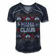 Mama Claus Christmas Ugly Sweater V2 Men's Short Sleeve V-neck 3D Print Retro Tshirt Navy Blue