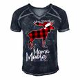 Mama Moose Matching Family Christmas 506 Shirt Men's Short Sleeve V-neck 3D Print Retro Tshirt Navy Blue