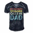 Marching Band Retro Drumline Dad Funny Gift For Daddy Men's Short Sleeve V-neck 3D Print Retro Tshirt Navy Blue