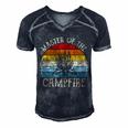 Master Of The Campfire Camping Retro Camper Men's Short Sleeve V-neck 3D Print Retro Tshirt Navy Blue