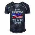 Matching Cornhole Gift For Tournament - Best Cornhole Team Men's Short Sleeve V-neck 3D Print Retro Tshirt Navy Blue