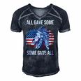 Memorial Day Military Vintage Us Patriotic American Skull Men's Short Sleeve V-neck 3D Print Retro Tshirt Navy Blue
