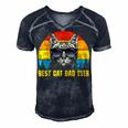 Mens Best Cat Dad Ever For Dad On Fathers Day Cat Daddy Men's Short Sleeve V-neck 3D Print Retro Tshirt Navy Blue