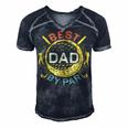 Mens Best Dad By Par Golf Lover Fathers Day Men's Short Sleeve V-neck 3D Print Retro Tshirt Navy Blue