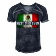 Mens Best Mexican Dad Ever Mexican Flag Pride Fathers Day Gift V2 Men's Short Sleeve V-neck 3D Print Retro Tshirt Navy Blue