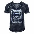 Mens Cornhole Champion Boss Of The Toss Pappy Men's Short Sleeve V-neck 3D Print Retro Tshirt Navy Blue