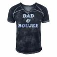 Mens Dad And Boujee Funny Fathers Day Top Men's Short Sleeve V-neck 3D Print Retro Tshirt Navy Blue
