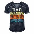 Mens Dad Grandpa Great-Grandpa Fathers Day From Daughter Wife Men's Short Sleeve V-neck 3D Print Retro Tshirt Navy Blue
