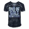 Mens Dad Of Girls Outnumbered Fathers Day Gift Men's Short Sleeve V-neck 3D Print Retro Tshirt Navy Blue
