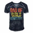 Mens Dad Of Girls Outnumbered Fathers Day Men's Short Sleeve V-neck 3D Print Retro Tshirt Navy Blue