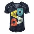 Mens Dada Fathers Day Men's Short Sleeve V-neck 3D Print Retro Tshirt Navy Blue