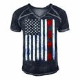 Mens Fathers Day Best Dad Ever Usa American Flag Men's Short Sleeve V-neck 3D Print Retro Tshirt Navy Blue