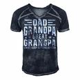 Mens Fathers Day From Grandkids Dad Grandpa Great Grandpa Men's Short Sleeve V-neck 3D Print Retro Tshirt Navy Blue