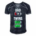 Mens Funny Dad Fathers Day Birthday Twins Twin Dad Men's Short Sleeve V-neck 3D Print Retro Tshirt Navy Blue